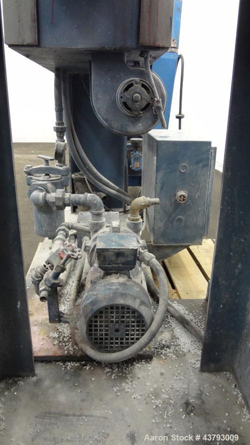 Used APV Single Screw Pelletizing Line Consisting Of: (1) APV 1-1/2” single screw extruder, 30 to 1 L/D ratio. Electrically heated, air cooled 4 zone, side vented barrel with vacuum pump. Water coole...