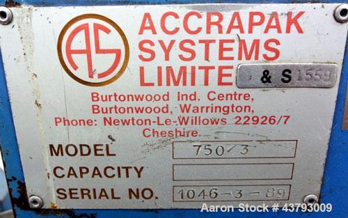 Used APV Single Screw Pelletizing Line Consisting Of: (1) APV 1-1/2” single screw extruder, 30 to 1 L/D ratio. Electrically heated, air cooled 4 zone, side vented barrel with vacuum pump. Water coole...