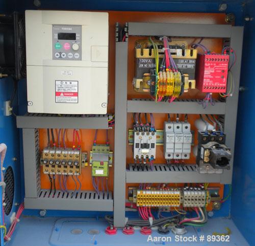 Used Akron Pelletizing Line Consisting Of: (1) Akron 1-1/2" single screw extruder, model MPAK 150. Approximate 40:1 L/D ratio. Electrically heated, air cooled. 5 zone vented, plugged barrel. Water co...
