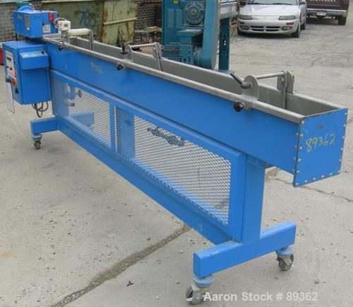Used Akron Pelletizing Line Consisting Of: (1) Akron 1-1/2" single screw extruder, model MPAK 150. Approximate 40:1 L/D ratio. Electrically heated, air cooled. 5 zone vented, plugged barrel. Water co...