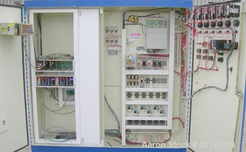 Used Berlyn Pelletizing Line Consisting Of: (1) Berlyn 2" single screw extruder, approximately 36:1 L/D ratio. Electrically heated, air cooled 5 zone top vented barrel with vacuum pump. Water cooled ...
