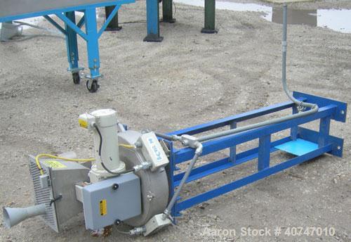 Used Berlyn Pelletizing Line Consisting Of: (1) Berlyn 2" single screw extruder, approximately 36:1 L/D ratio. Electrically heated, air cooled 5 zone top vented barrel with vacuum pump. Water cooled ...