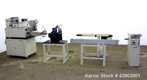 Used C.W. Brabender Plasti-Corder Extruder System consisting of: (1) Direct current drive unit, model DR-2071, type Polysped, No. 0105/PE, serial #265. Approximately 7 hp motor. (1) PL-2000 panel. (1...