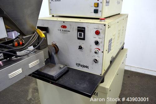 Used C.W. Brabender Plasti-Corder Extruder System consisting of: (1) Direct current drive unit, model DR-2071, type Polysped, No. 0105/PE, serial #265. Approximately 7 hp motor. (1) PL-2000 panel. (1...