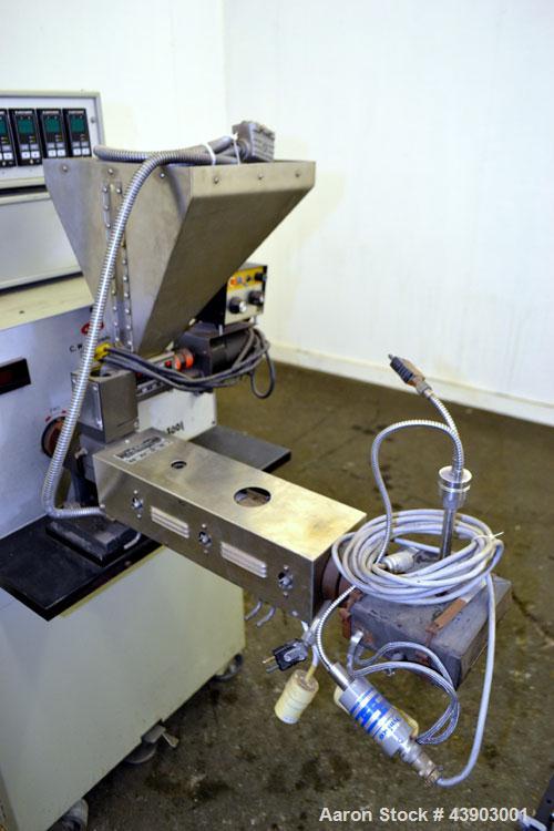 Used C.W. Brabender Plasti-Corder Extruder System consisting of: (1) Direct current drive unit, model DR-2071, type Polysped, No. 0105/PE, serial #265. Approximately 7 hp motor. (1) PL-2000 panel. (1...