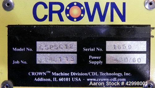 Used Crown (CDLTechnologies) Pelletizing Line, Consisting Of: (1) Crown (CDLTechnologies) 10’’ Diameter Single Screw Extruder, Model CEXT10, serial# 1590. Approximately 30 to 1 L/D ratio, cored for c...