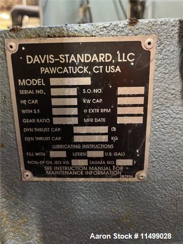 Used-Davis Standard/Xaloy 3.5" Pelletizing Line