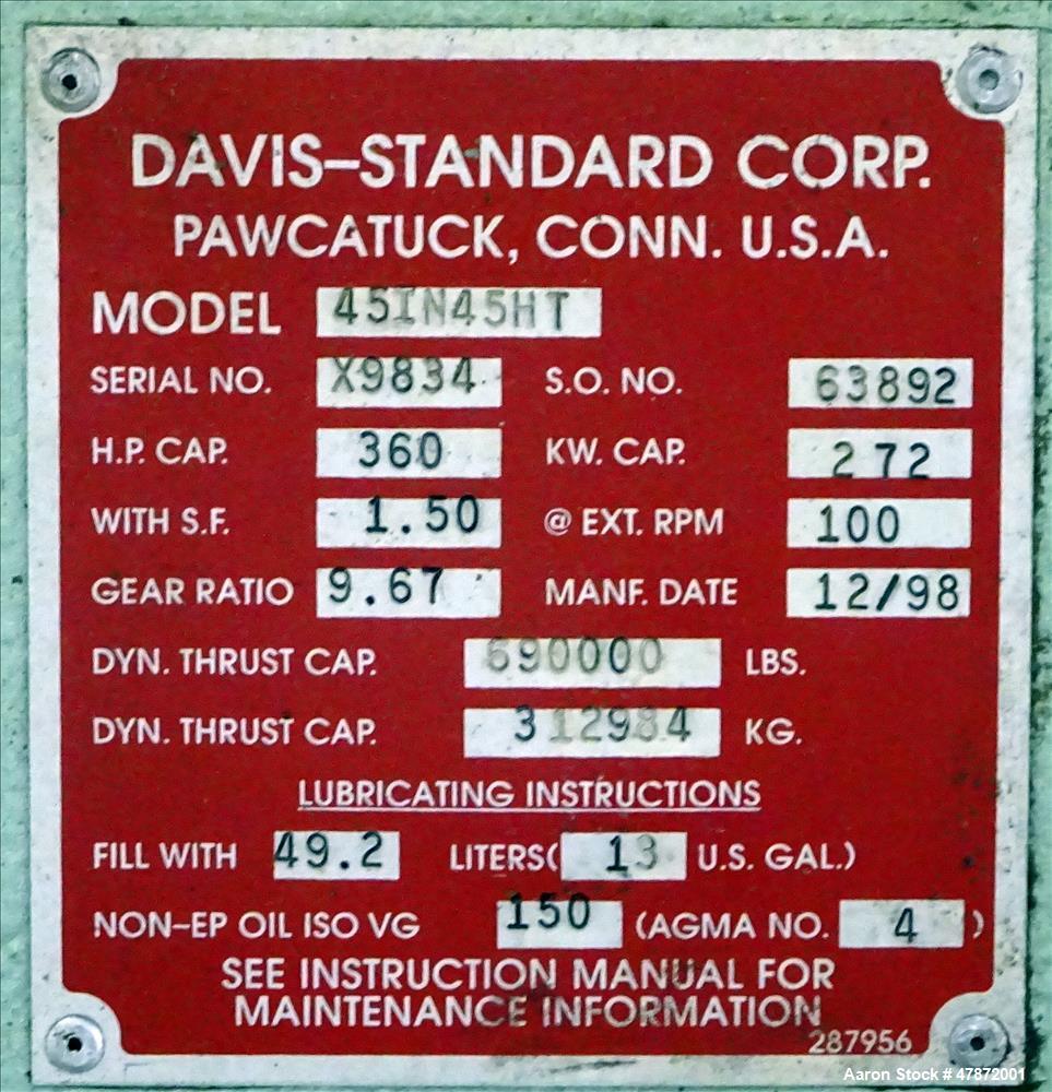 Used Davis Standard Single Screw Pelletizing Line