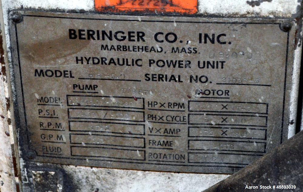 Used 1995 Davis Standard Model 60IN60TPH Pelletizer Extruder