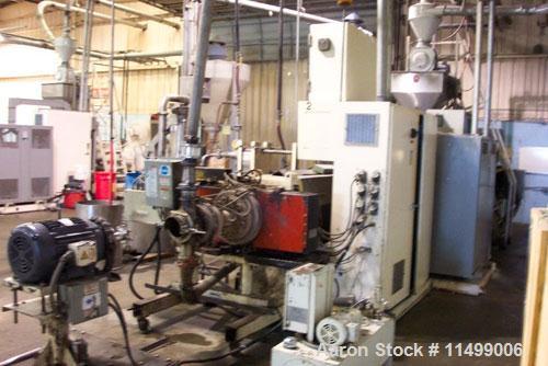 Used-Underwater Pelletizing Line consisting of the following:  Used 6" Davis Standard extruder, 34:1 L/D ratio, electrically...