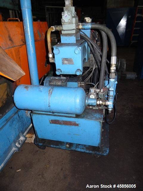 Used 6" Deltaplast extruder, 32 to 1 L/D ratio. Electrically heated, water cooled, jacketed feed section, thru Hamilton gearbox with 17.75 to 1 gearbox ratio, 300 hp DC motor with SCR controller, mai...
