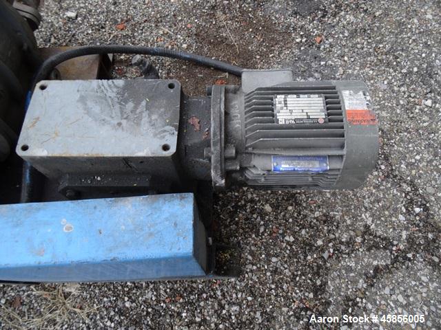 Used 6" Deltaplast extruder, 32 to 1 L/D ratio. Electrically heated, water cooled, jacketed feed section, thru Hamilton gearbox with 17.75 to 1 gearbox ratio, 300 hp DC motor with SCR controller, mai...