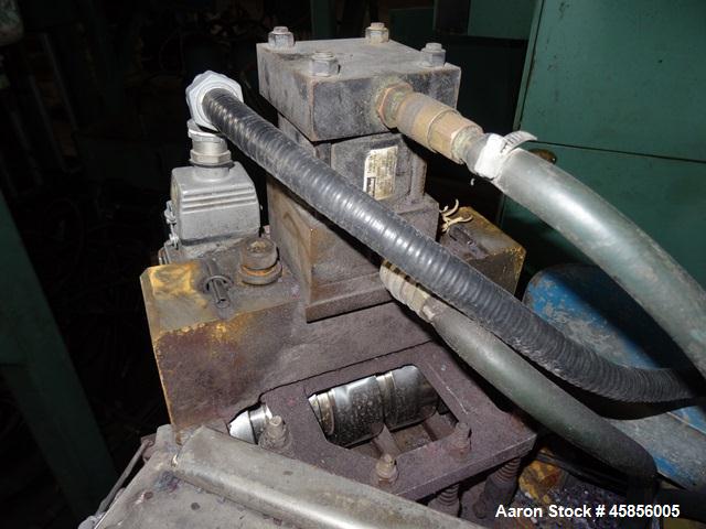Used 6" Deltaplast extruder, 32 to 1 L/D ratio. Electrically heated, water cooled, jacketed feed section, thru Hamilton gearbox with 17.75 to 1 gearbox ratio, 300 hp DC motor with SCR controller, mai...
