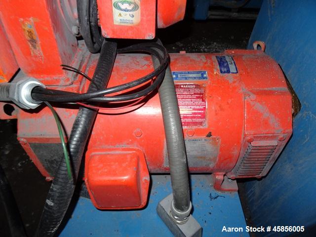 Used 6" Deltaplast extruder, 32 to 1 L/D ratio. Electrically heated, water cooled, jacketed feed section, thru Hamilton gearbox with 17.75 to 1 gearbox ratio, 300 hp DC motor with SCR controller, mai...