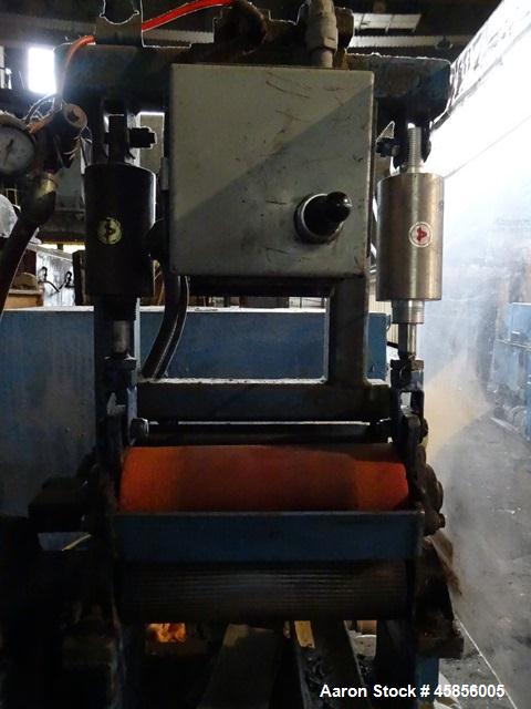 Used 6" Deltaplast extruder, 32 to 1 L/D ratio. Electrically heated, water cooled, jacketed feed section, thru Hamilton gearbox with 17.75 to 1 gearbox ratio, 300 hp DC motor with SCR controller, mai...