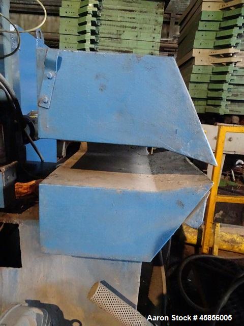 Used 6" Deltaplast extruder, 32 to 1 L/D ratio. Electrically heated, water cooled, jacketed feed section, thru Hamilton gearbox with 17.75 to 1 gearbox ratio, 300 hp DC motor with SCR controller, mai...