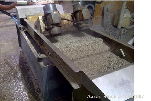 Used EREMA Single Screw Pelletizing Line. 960 HP/ 716 kW. Screw diameter 6.3" (160 mm), output capacity 2204 lbs/h (1000 kg/h). Comprising of: (1) Degassing system, (1) automatic screen changer. Die ...