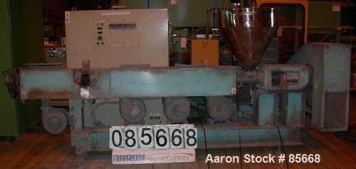 USED: Freesia Macross Corp pelletizing line consisting of: (1) Freesia Macross 65mm (2.55") single screw extruder, approx 36:1 L/D ratio. Electrically heated, air cooled. (6) Zone vented barrel, wate...