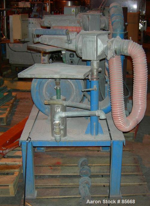 USED: Freesia Macross Corp pelletizing line consisting of: (1) Freesia Macross 65mm (2.55") single screw extruder, approx 36:1 L/D ratio. Electrically heated, air cooled. (6) Zone vented barrel, wate...