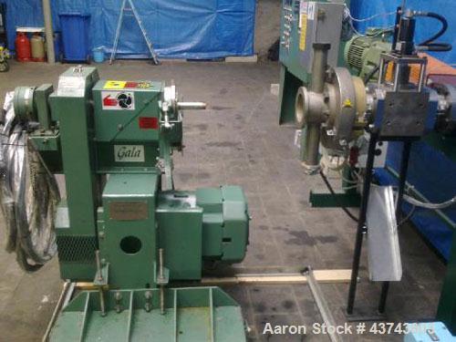 Used Gala Underwater Granulation Line comprised of: (1) Die head 1.9" x 0.13" (48 x 3.5 mm) with heating and flange. (1) Die plate heating, 6.4 hp/4.8 kW. (1) Granulator SMUP, 10 hp/7.5 kW, 50 hz. (2...