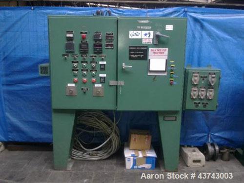 Used Gala Underwater Granulation Line comprised of: (1) Die head 1.9" x 0.13" (48 x 3.5 mm) with heating and flange. (1) Die plate heating, 6.4 hp/4.8 kW. (1) Granulator SMUP, 10 hp/7.5 kW, 50 hz. (2...