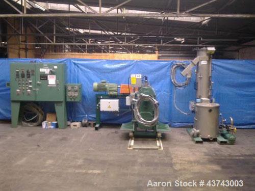 Used Gala Underwater Granulation Line comprised of: (1) Die head 1.9" x 0.13" (48 x 3.5 mm) with heating and flange. (1) Die plate heating, 6.4 hp/4.8 kW. (1) Granulator SMUP, 10 hp/7.5 kW, 50 hz. (2...
