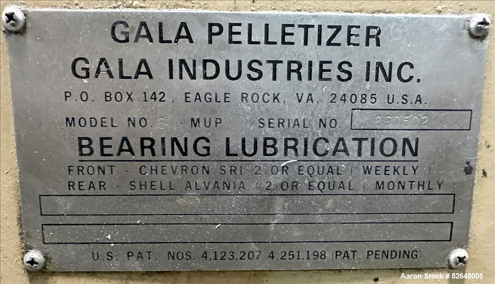 Used HPM Single Screw Pelletizing Line Consisting Of: (1) HPM 3-1/2'' single screw extruder, Model 3.5TMC, Serial # 88342. Approximately 40 to 1 L/D ratio. Electrically heated, air cooled 6 zone side...