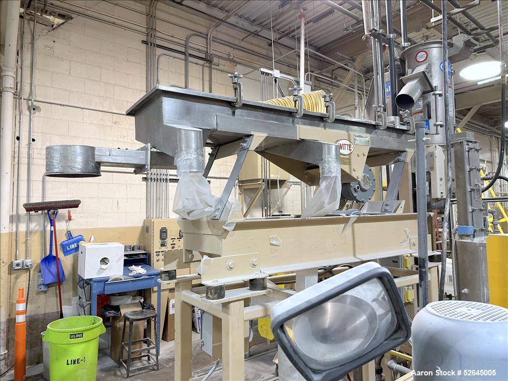 Used HPM Single Screw Pelletizing Line Consisting Of: (1) HPM 3-1/2'' single screw extruder, Model 3.5TMC, Serial # 88342. Approximately 40 to 1 L/D ratio. Electrically heated, air cooled 6 zone side...