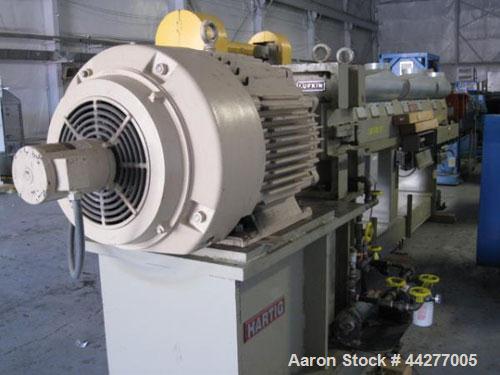 Used Hartig/Davis Standard dual diameter reclaim extrusion line consisting of: One (1) 6"/3.5" Hartig/Davis Standard dual diameter extruder, electrically heated, air cooled barrel, vented and plugged...