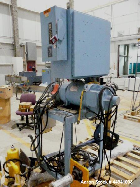 Used Killion Lab Pelletizing Line consisting of:  (1) Killion 1.25" diameter single screw extruder, approximately 30 to 1 L/D ratio.  (3) Zone electrically heated, air cooled barrel.  Gearbox is driv...