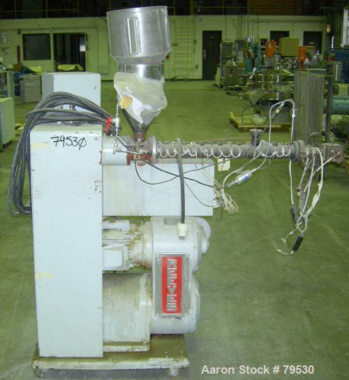 Used Killion Pelletizing Line Consisting Of (1) Killion 1-1/4" extruder, 25:1 L/D. 4 zone electrically heated, air cooled, 2" diameter feed trough, 42" center line, 5 hole strand die, control panel w...
