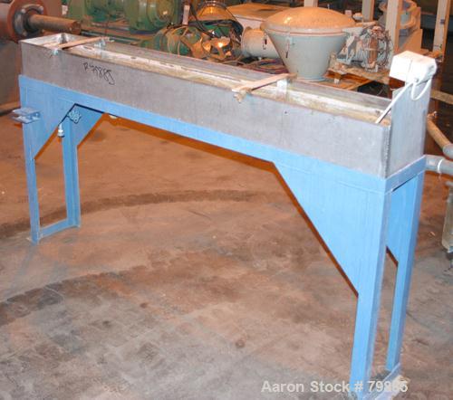 USED: Killion 1-1/2" single screw extruder, 24:1 L/D ratio. Electrically heated, air cooled. (3) zone vented barrel, water cooled feed throat with hopper. Requires an approx 10 hp DC motor. Has Dodge...