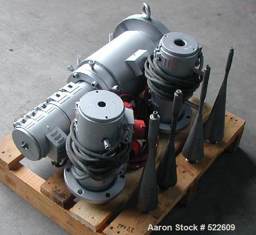 USED: Achenbach/Krauss Maffei pipe extrusion line for PE pipe up to 2.48" (max 63mm). (1) Achenbach extruder, type 75/25D, complete with gearbox and motor 45 kw. (1) Krauss Maffei PE pipe head, type ...