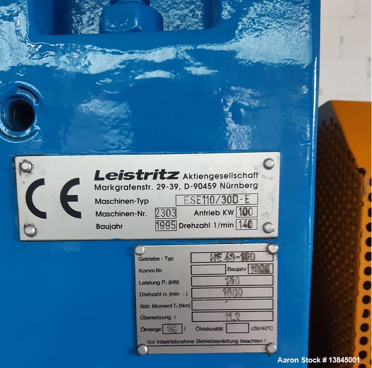 Used- Leistriz 4.29” (110 mm) Pelletizing Line