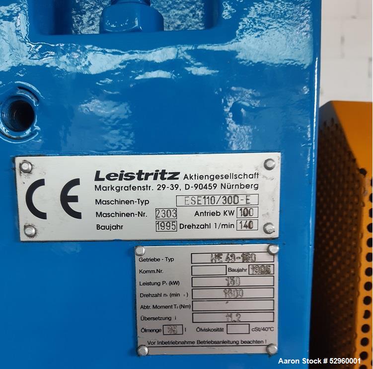 Used-Leistriz 4.29” (110 mm) Single Screw Pelletizing Line