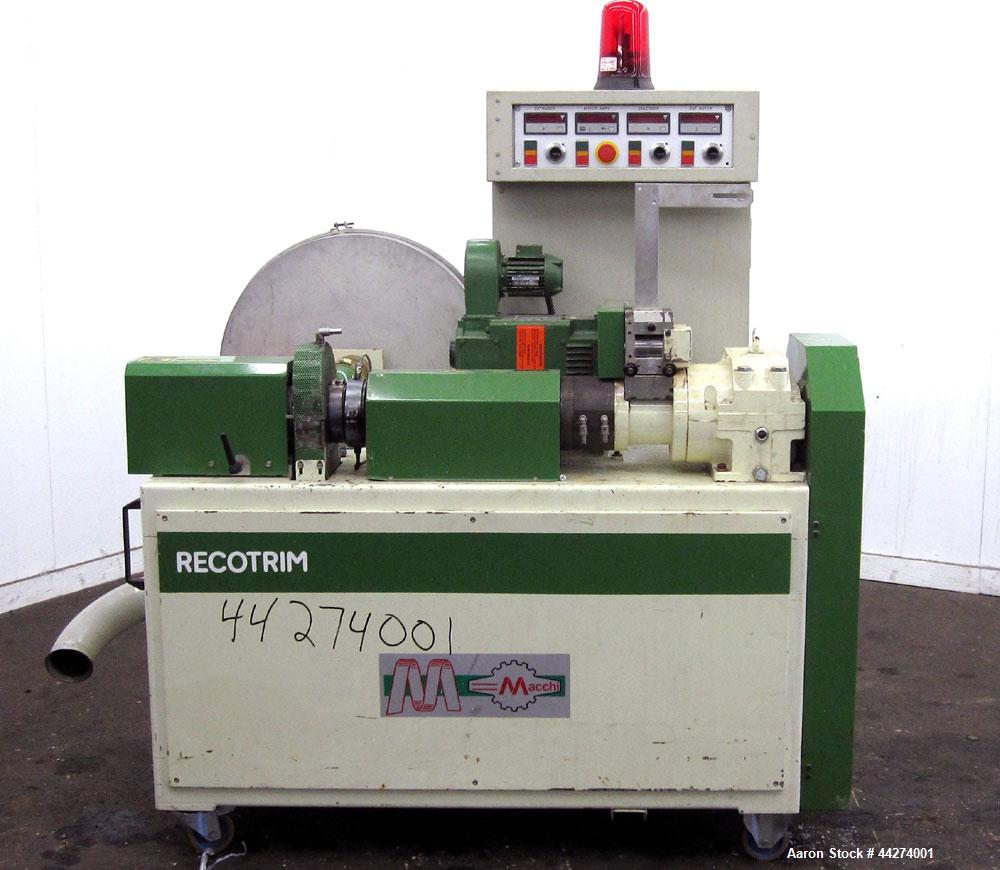 Used- Macchi Recotrim Trim & Film Waste Pelletizing Line, Model ES40. Consisitng of: (1) 35mm Single screw extruder, approxi...