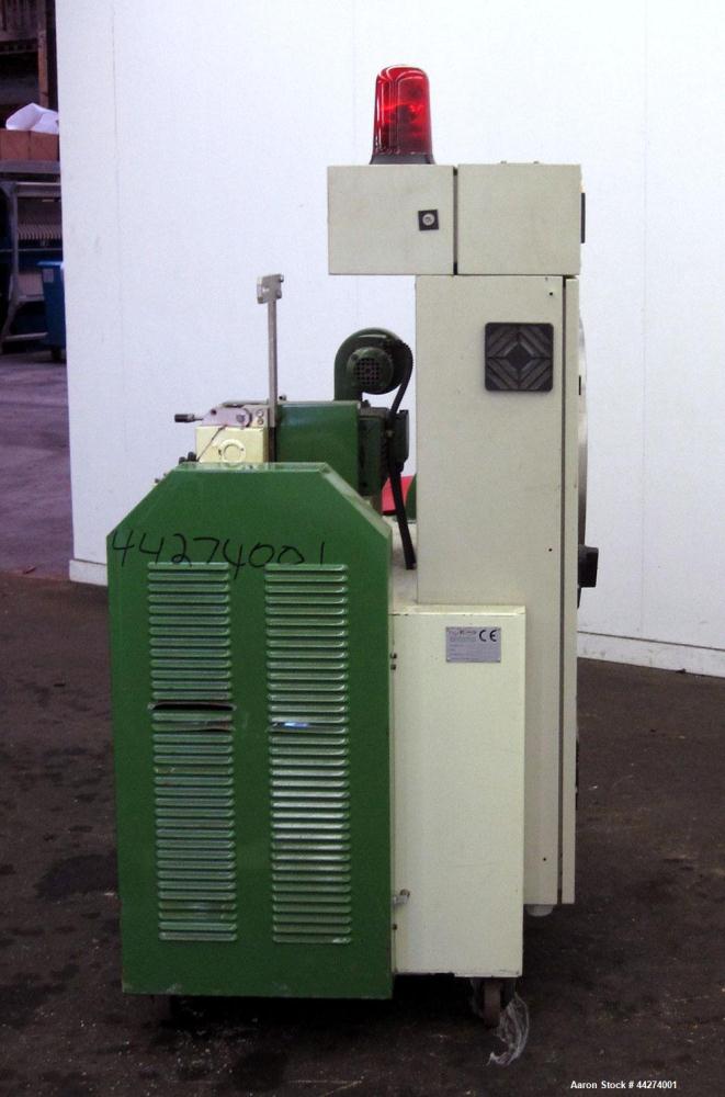 Used Macchi Recotrim Trim & Film Waste Pelletizing Line, Model ES40. Consisitng of: (1) 35mm Single screw extruder, approximate 19.2 L/D ratio. Electrically heated, air cooled 2 zone non-vented barre...
