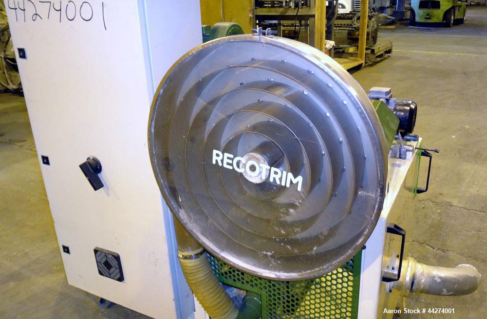 Used Macchi Recotrim Trim & Film Waste Pelletizing Line, Model ES40. Consisitng of: (1) 35mm Single screw extruder, approximate 19.2 L/D ratio. Electrically heated, air cooled 2 zone non-vented barre...