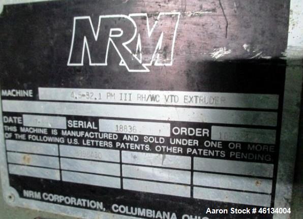 Used NRM / Beringer Water Ring Pelletizing Line