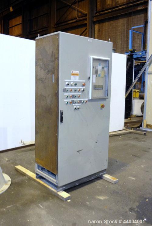 Used PTI Underwater Pelletizing Line consisting of: (1) PTI 4-1/2” Trident Series single screw extruder, model 4500, serial# 1927, built 1995. Approximate 32 to 1 L/D ratio. 5 Zone electrically heate...