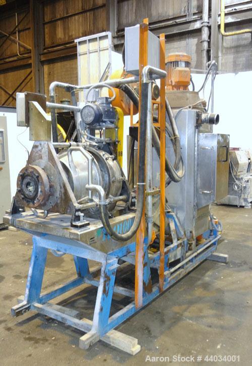 Used PTI Underwater Pelletizing Line consisting of: (1) PTI 4-1/2” Trident Series single screw extruder, model 4500, serial# 1927, built 1995. Approximate 32 to 1 L/D ratio. 5 Zone electrically heate...