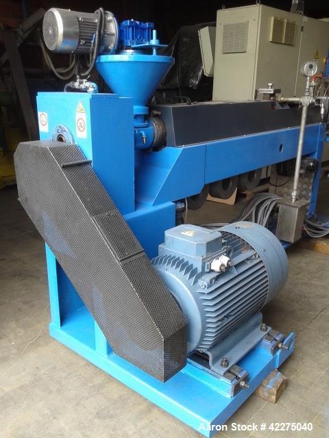 Used- Prealpina Pelletizer for foil and flakes PE PP PC PS ABS including scrap silo 2,5 m3 extruder with screw diameter 60 m...
