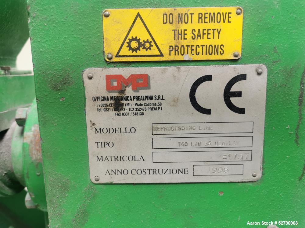 Officina Meccanica Prealpina Single Screw Pelletizer – 80–110 kg/hr for Rigid Plastics