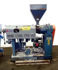 Used APV Single Screw Pelletizing Line Consisting Of: (1) APV 1-1/2” single screw extruder, 30 to 1 L/D ratio. Electrically heated, air cooled 4 zone, side vented barrel with vacuum pump. Water coole...