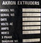 Used Akron Pelletizing Line Consisting Of: (1) Akron 1-1/2