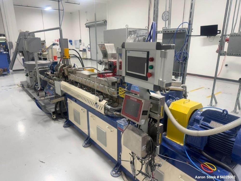 Used 35mm Zhangjiagang Twin Screw Pelletizing Extrusion Line with Underwater Pelletizer for Bioplastics & Compounding