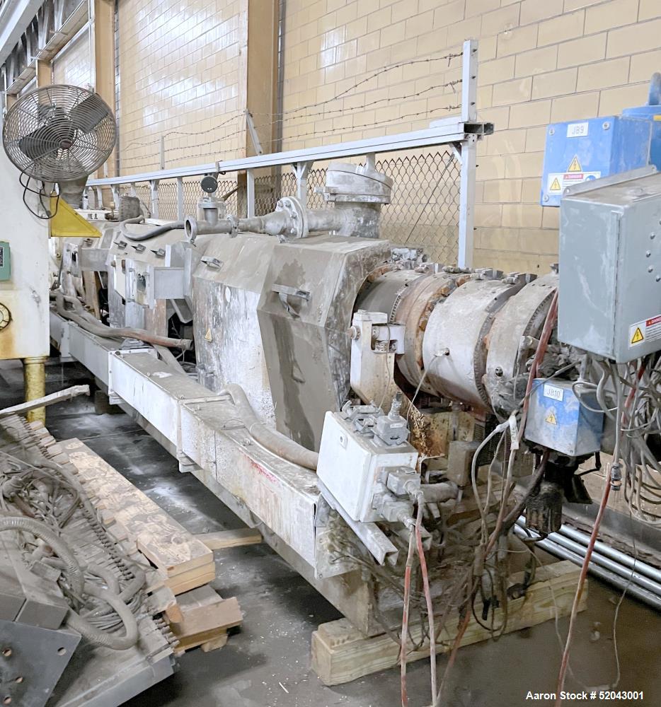 Used Twin Screw Pelletizing Line Consisting Of: (1) Krauss Maffei-Berstorff 110mm twin screw extruder, model ZE110RX56DUT, serial# 90202488, built 2008. Co-Rotating Screw Design. Approximate 56 to 1 ...