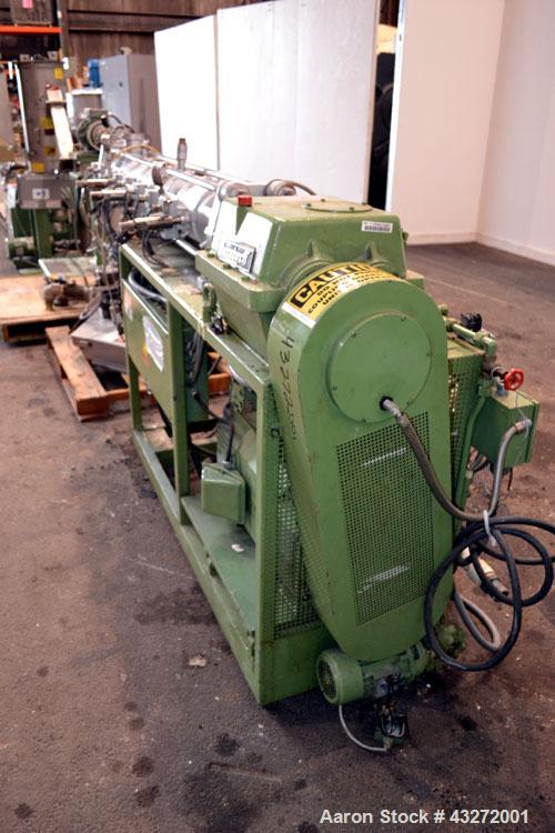 Used Twin Screw Pelletizing Line Consisting Of: (1) Berstorff 40mm twin screw extruder, model ZE40/40A, serial# EO6313/58. Co-Rotating Screw Design. Approximate 40 to 1 L/D ratio. 8 barrel sections, ...