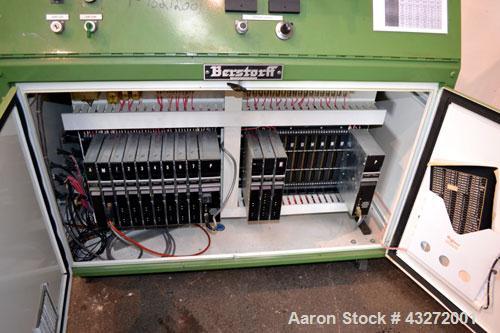 Used Twin Screw Pelletizing Line Consisting Of: (1) Berstorff 40mm twin screw extruder, model ZE40/40A, serial# EO6313/58. Co-Rotating Screw Design. Approximate 40 to 1 L/D ratio. 8 barrel sections, ...
