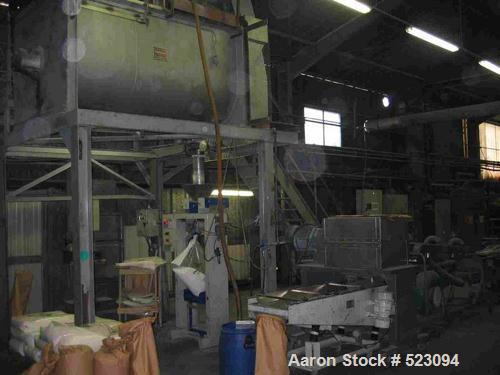 USED: Comac extrusion line. (1) Feeding system Matcon or Anag containers, servo lift Matcon (hydraulic lifting and positioning system), with 55 gallon (210 liter) Matcon buffer, screw feeder. (1) Com...